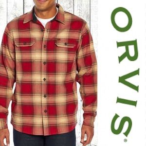 Orvis Men’s Sz 3XL Shirt Flannel Plaid Heavyweight